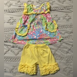 Yellow, floral short set